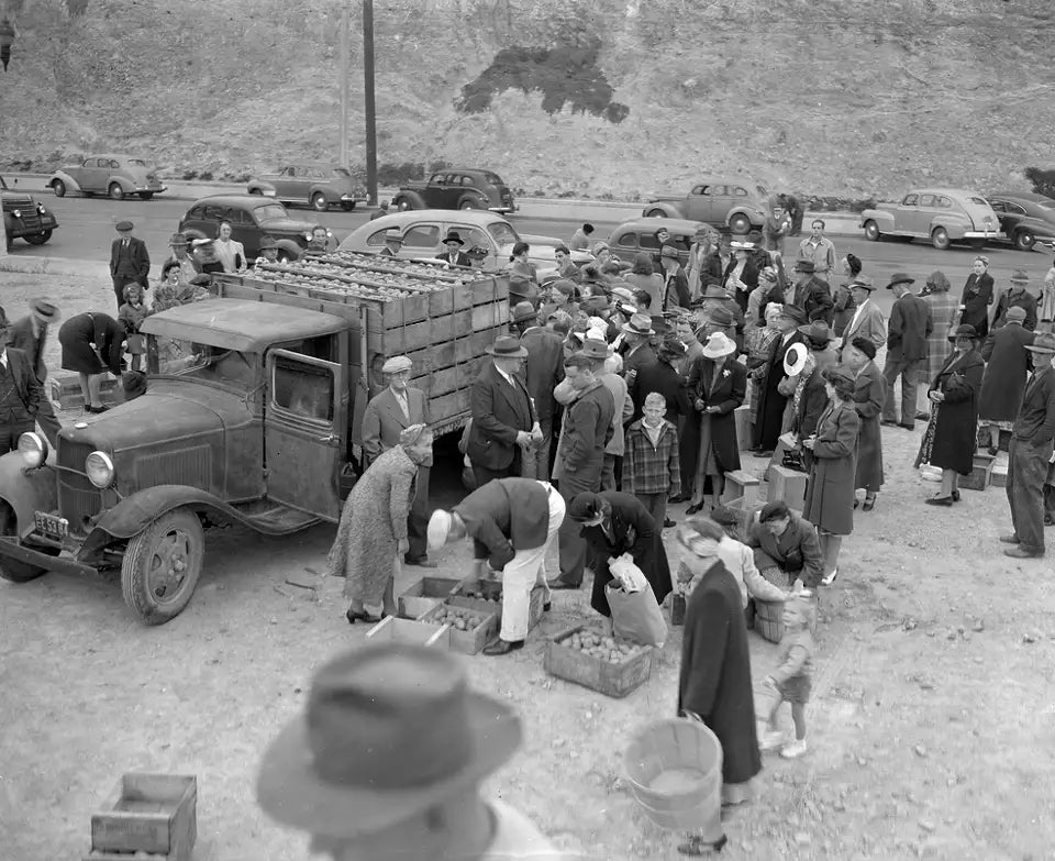 Food being given out during World War II